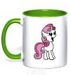 Mug with a colored handle Baby Belle kelly-green фото