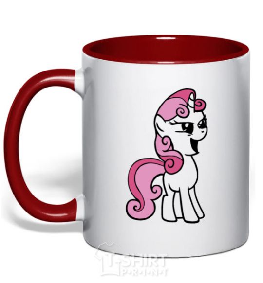 Mug with a colored handle Baby Belle red фото