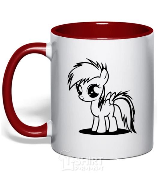 Mug with a colored handle Rainbow Dash V.1 red фото