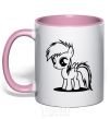 Mug with a colored handle Rainbow Dash V.1 light-pink фото