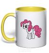 Mug with a colored handle Pinky Pie yellow фото