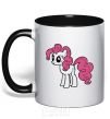 Mug with a colored handle Pinky Pie black фото
