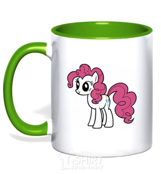 Mug with a colored handle Pinky Pie kelly-green фото
