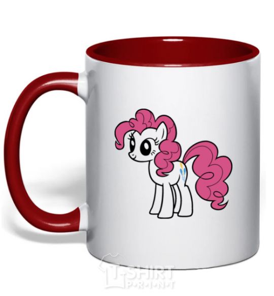 Mug with a colored handle Pinky Pie red фото