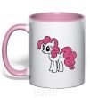 Mug with a colored handle Pinky Pie light-pink фото