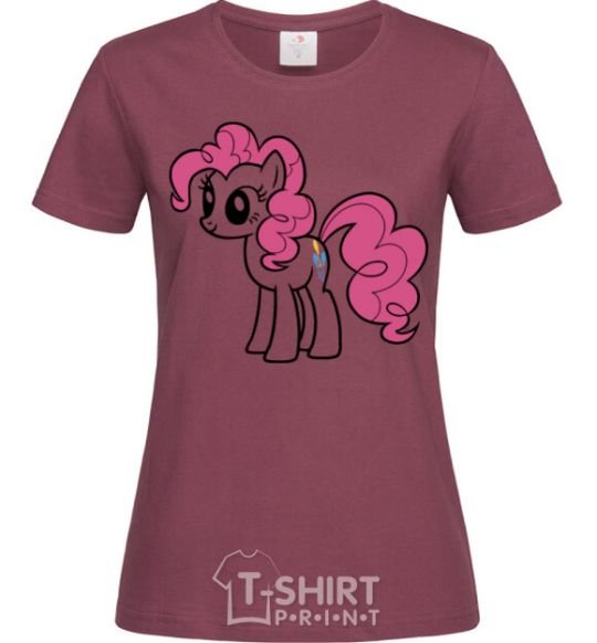 Women's T-shirt Pinky Pie burgundy фото