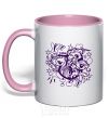 Mug with a colored handle My little pony print light-pink фото