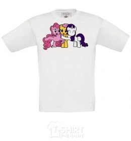 Kids T-shirt Rarity Fluttershy and Pinky Pie White фото