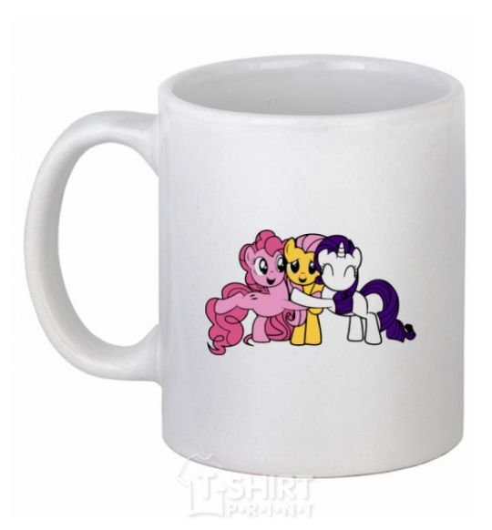 Ceramic mug Rarity Fluttershy and Pinky Pie White фото