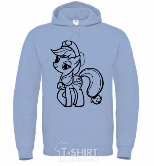 Men`s hoodie Applejack the pony sky-blue фото