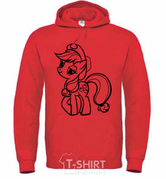 Men`s hoodie Applejack the pony bright-red фото