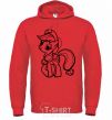 Men`s hoodie Applejack the pony bright-red фото