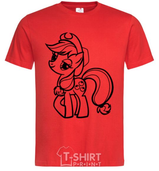 Men's T-Shirt Applejack the pony red фото