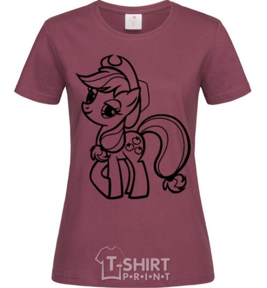 Women's T-shirt Applejack the pony burgundy фото