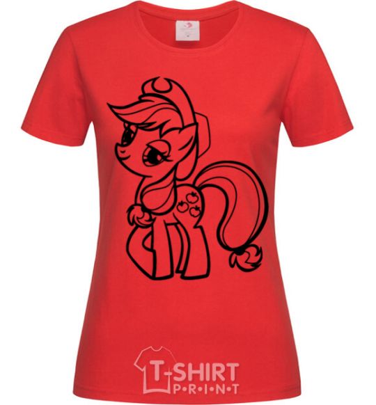 Women's T-shirt Applejack the pony red фото