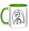 Mug with a colored handle Monster High Venus McFlytrap kelly-green фото