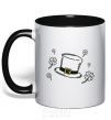 Mug with a colored handle Hat black фото