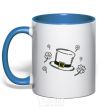 Mug with a colored handle Hat royal-blue фото