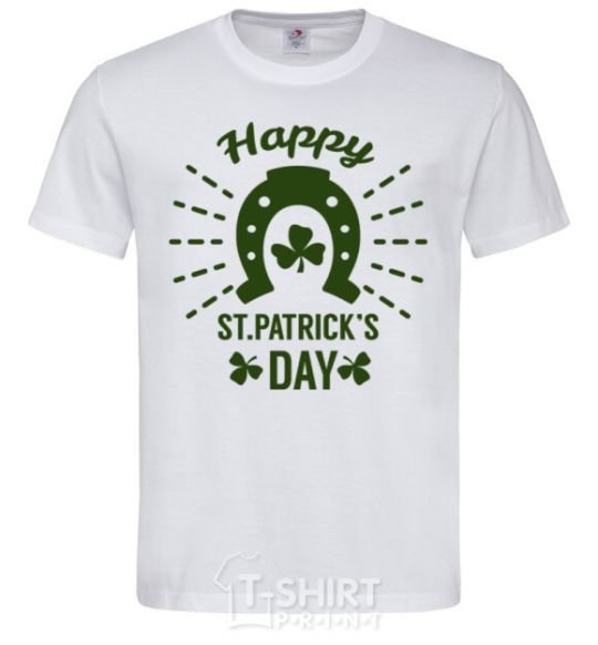 Мужская футболка Счастливого Дня Святого Патрика Белый фото