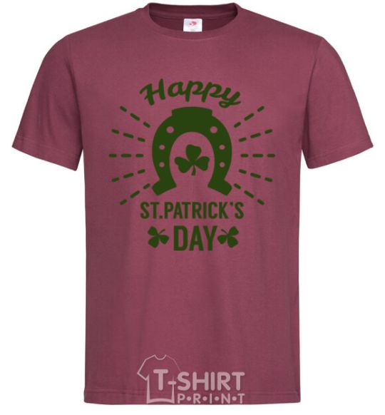 Мужская футболка Счастливого Дня Святого Патрика Бордовый фото