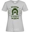 Women's T-shirt Happy St. Patrick's Day grey фото