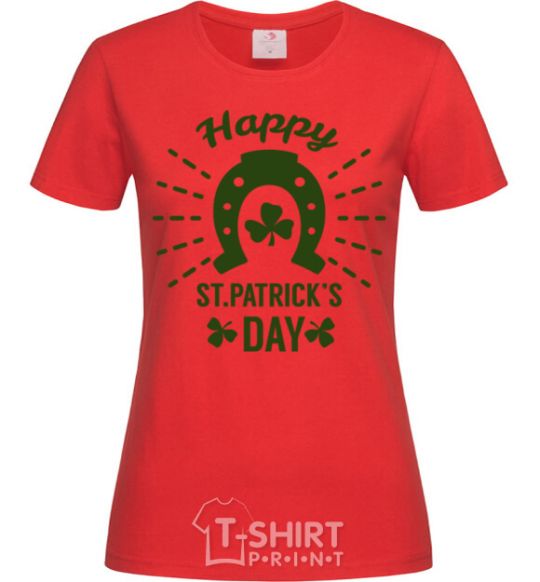 Women's T-shirt Happy St. Patrick's Day red фото