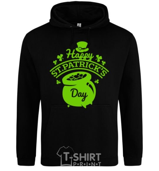 Men`s hoodie Happy St. Patricks Day black фото