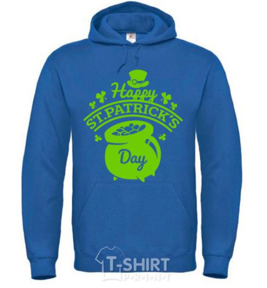 Men`s hoodie Happy St. Patricks Day royal фото