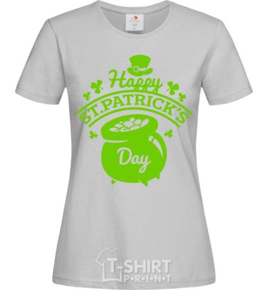 Women's T-shirt Happy St. Patricks Day grey фото