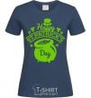 Women's T-shirt Happy St. Patricks Day navy-blue фото