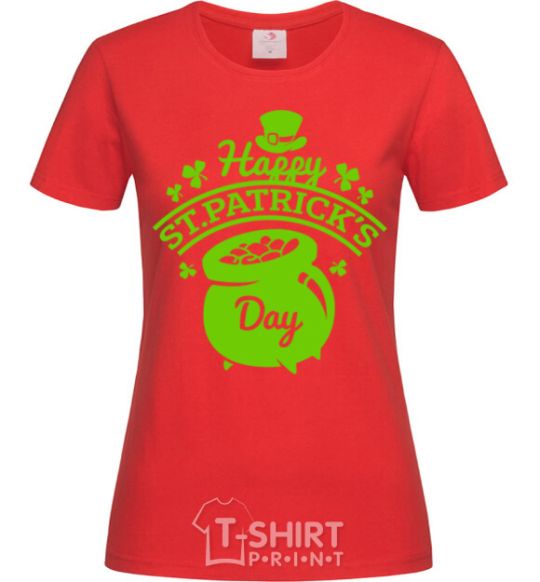 Women's T-shirt Happy St. Patricks Day red фото