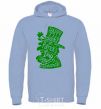 Men`s hoodie Leprechaun sky-blue фото