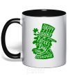 Mug with a colored handle Leprechaun black фото