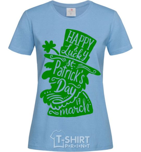 Women's T-shirt Leprechaun sky-blue фото
