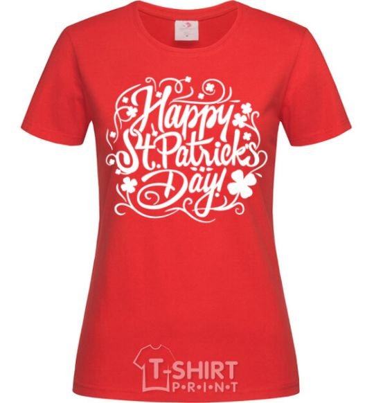 Women's T-shirt St. Patrick's pattern red фото