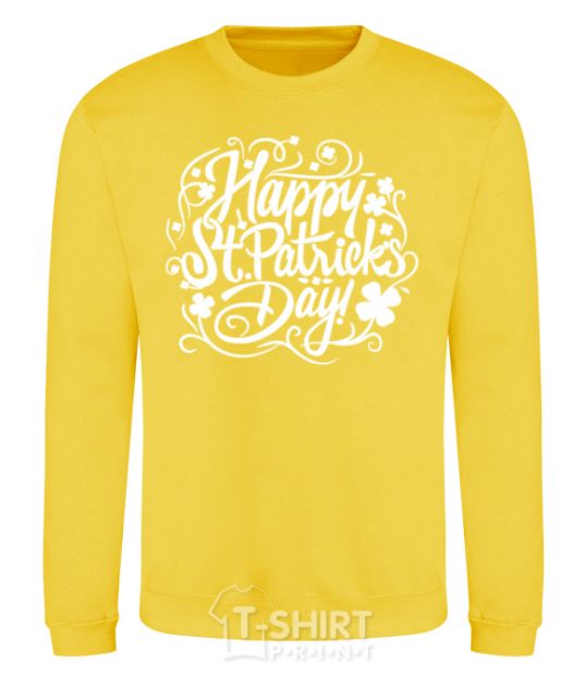 Sweatshirt St. Patrick's pattern yellow фото