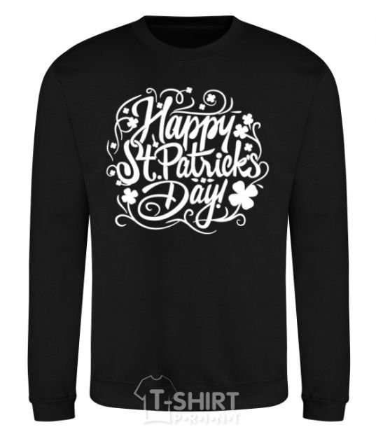 Sweatshirt St. Patrick's pattern black фото