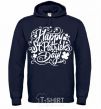 Men`s hoodie St. Patrick's pattern navy-blue фото