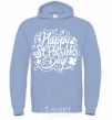 Men`s hoodie St. Patrick's pattern sky-blue фото