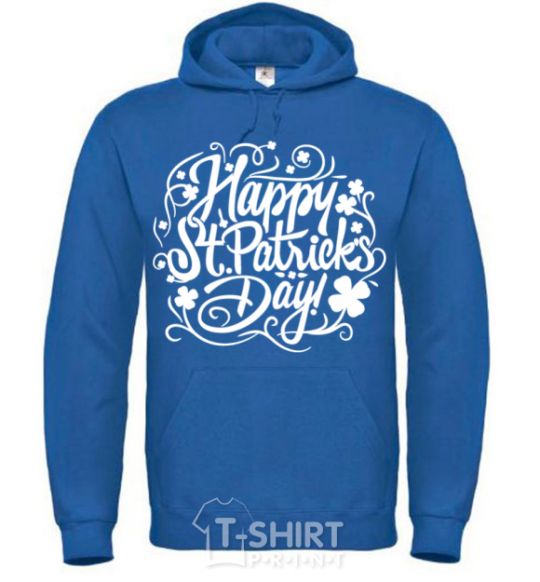 Men`s hoodie St. Patrick's pattern royal фото