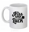 Ceramic mug Kiss me for luck White фото