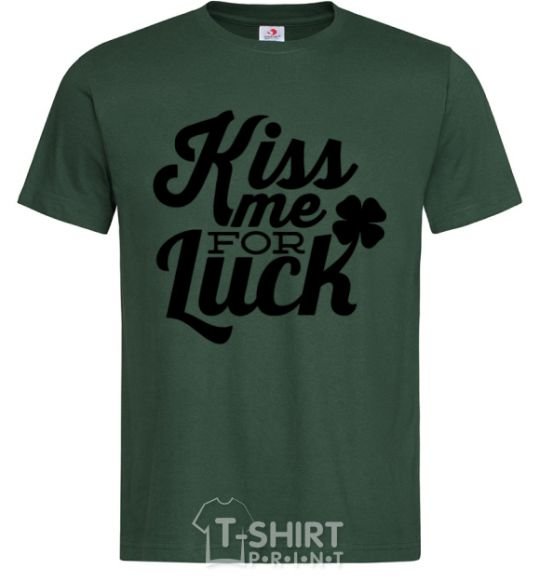 Men's T-Shirt Kiss me for luck bottle-green фото