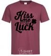 Men's T-Shirt Kiss me for luck burgundy фото