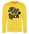Sweatshirt Kiss me for luck yellow фото