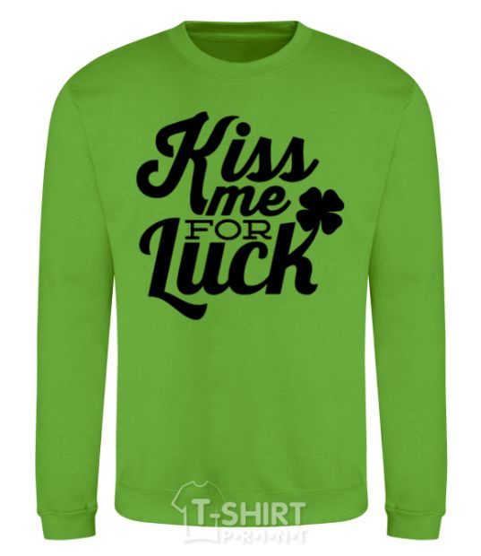 Sweatshirt Kiss me for luck orchid-green фото