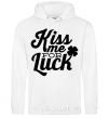 Men`s hoodie Kiss me for luck White фото