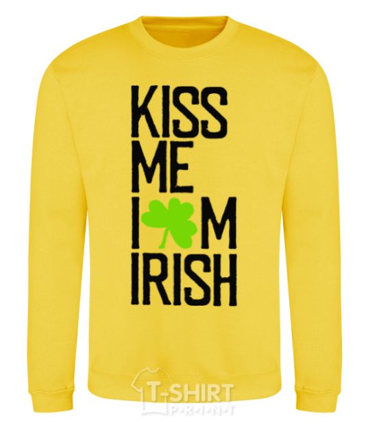 Sweatshirt Kiss me i am irish yellow фото