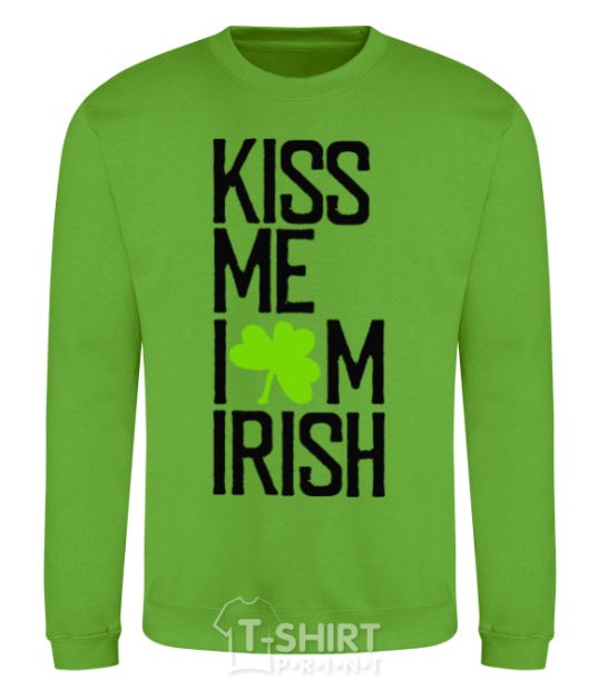 Sweatshirt Kiss me i am irish orchid-green фото