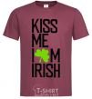 Мужская футболка Kiss me i am irish Бордовый фото