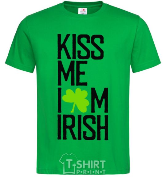 Мужская футболка Kiss me i am irish Зеленый фото